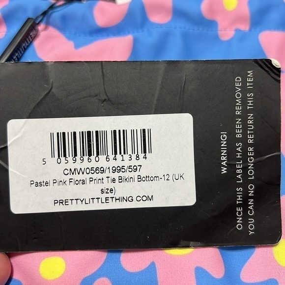 Pretty little thing pastel pink floral tie swim bottom - Picture 4 of 6